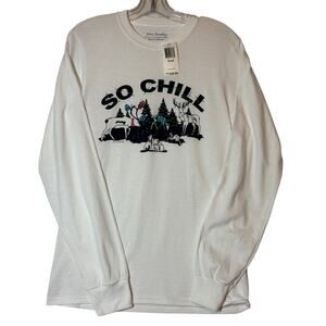 Vera Bradley NWT Long Sleeve T-Shirt So Chill Merry Mischief White Size S